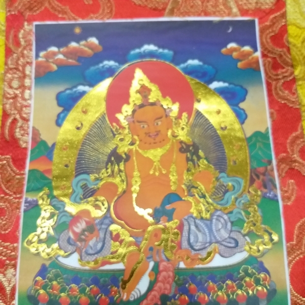 Tranh Thangka Hoàng Thần Tài Dzambala